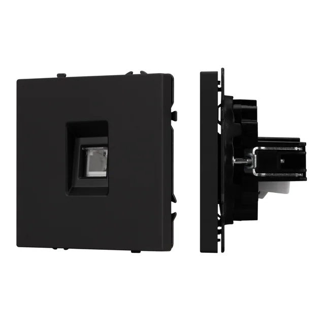 Механизм телефонной розетки SCT-NOBE-MTL1-SFPL-BK (RJ-11, 4C) (Arlight, Черный оникс), артикул 054301