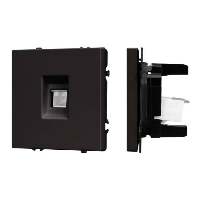 Механизм компьютерной розетки SCT-NOBE-MPC1-SFPL-BK (RJ-45, CAT6) (Arlight, Черный оникс), артикул 054305