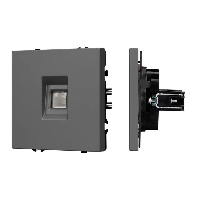 Механизм компьютерной розетки SCT-NOBE-MPC1-SFPL-GR (RJ-45, CAT6) (Arlight, Серый базальт), артикул 054307