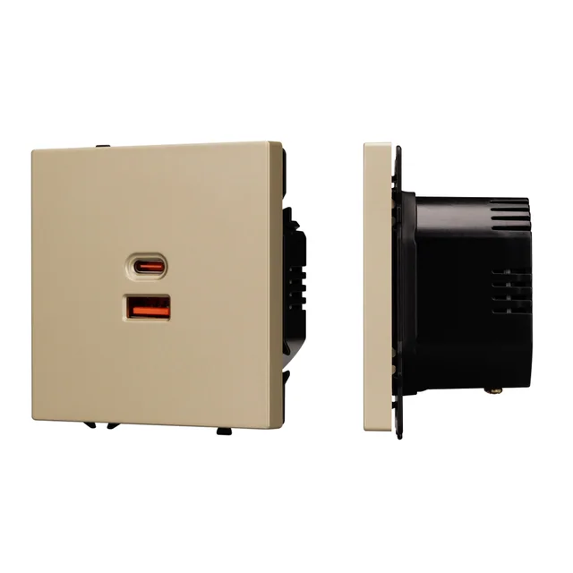 ARL NOBE USB Розетка тип A+C софт-тач золотой песок SCT-MUAC-SFPL-FC-GD (65W, QC3) (Arlight, -), артикул 054318(1)