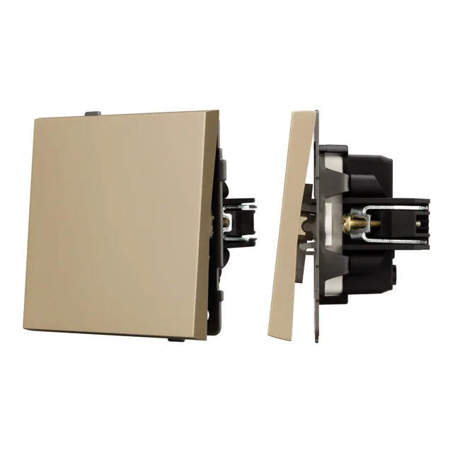 Механизм выключателя одноклавишный проходной SWT-TENDO-MKP1-SFPL-GD (230V, 10A) (Arlight, Матовый песочный), артикул 054580
