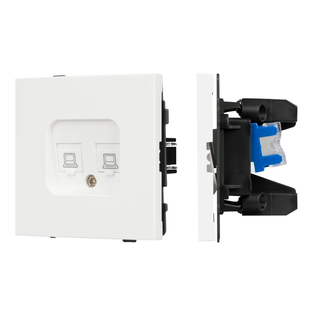 Механизм компьютерной розетки двойной SCT-TENDO-MPC2-SFPL-WH (RJ-45, CAT6) (Arlight, Матовый белый), артикул 054598