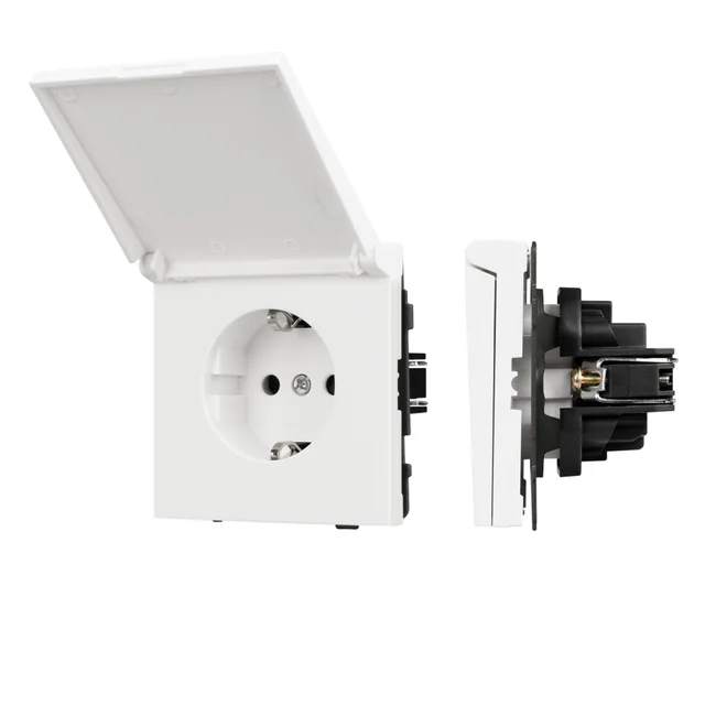 Механизм розетки влагозащищённый SCT-TENDO-MCP-SFPL-WH (230V, 16A) (Arlight, Матовый белый), артикул 054602