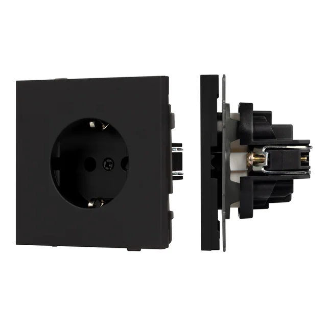 Механизм электрической розетки SCT-TENDO-MEU1-SFPL-BK (230V, 16A) (Arlight, Матовый черный), артикул 054638