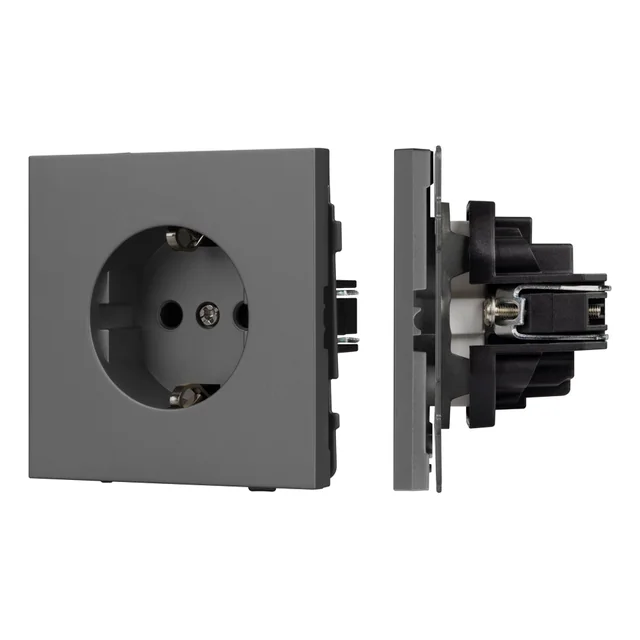 Механизм электрической розетки SCT-TENDO-MEU1-SFPL-GR (230V, 16A) (Arlight, Матовый графитовый), артикул 054640