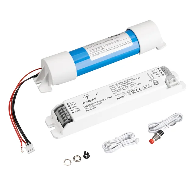 Блок аварийного питания ARJ-EMG-5W-EXT (10-90V, 3H, LiFePO4) (Arlight, IP20 Пластик, 3 года), артикул 054998