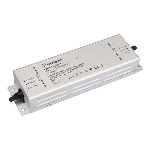 Блок питания ARPJ-LG-567650-PFC (320W, 25-56V, 4.2-7.65A) (Arlight, IP67 Металл, 5 лет), артикул 055274
