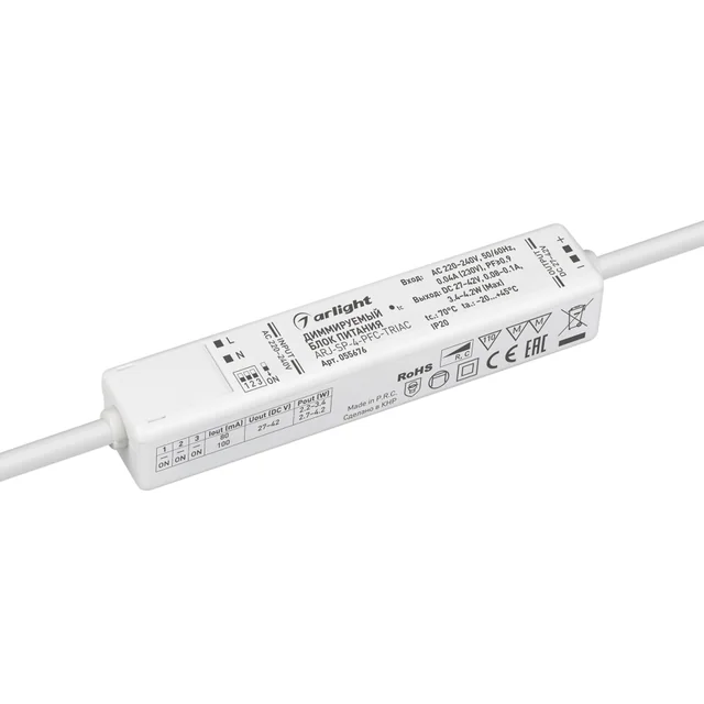 Блок питания ARJ-SP-4-PFC-TRIAC (4W, 27-42V, 0.08-0.1A) (Arlight, IP20 Пластик, 5 лет), артикул 055676