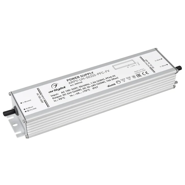 Блок питания ARPV-UH-50320-PFC-FV (24V 240W, 36-48V 320W, 10A) (Arlight, IP67 Металл, 7 лет), артикул 055740