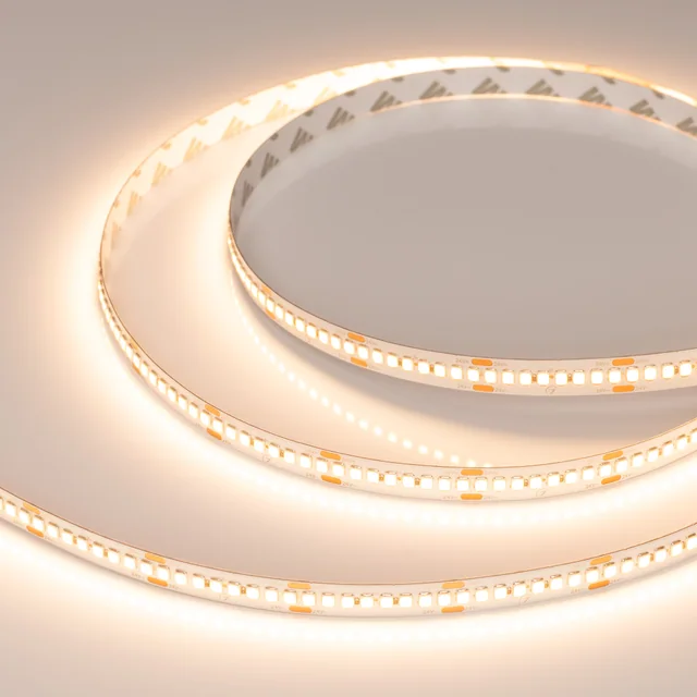 Лента RT-A240-10mm 24V Warm2400 (22 W/m, IP20, 2835, 5m) (Arlight, высок.эфф.150 лм/Вт), артикул 055992
