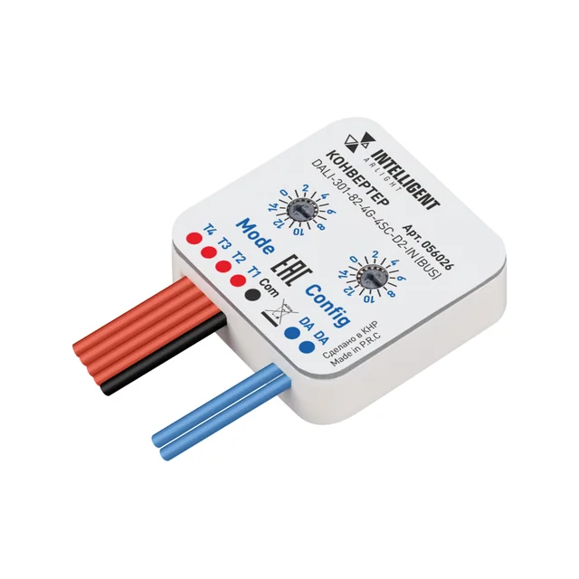INTELLIGENT ARLIGHT Конвертер DALI-301-82-4G-4SC-D2-IN (BUS) (IARL, IP20 Пластик, 3 года), артикул 056026