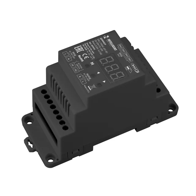 INTELLIGENT ARLIGHT Диммер DALI-TRIAC-601-82-D2-DRI-PS-DIN Black (230V, 1x1.5A) (IARL, IP20 Пластик, 5 лет), артикул 059093