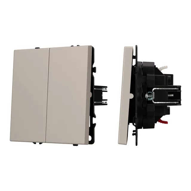 ARL NOBE Выключатель 2 кл софт-тач кашемир SWT-MK02-SFPL-CA (250V, 10A) (Arlight, -), артикул 059419(1)