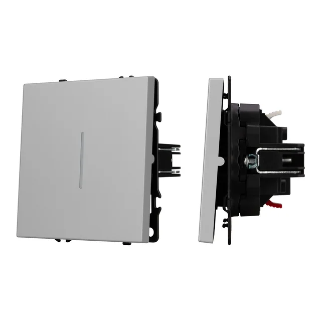 ARL NOBE Выключатель проходной 1 кл подсветка софт-тач никель SWT-MKP1-SFPL-L-IS (250V, 10A) (Arlight, -), артикул 059431(1)