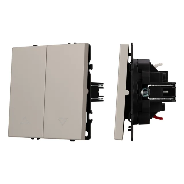 ARL NOBE Выключатель управления шторами 2 кл софт-тач кашемир SWT-MKR2-SFPL-CA (250V, 10A) (Arlight, -), артикул 059434(1)