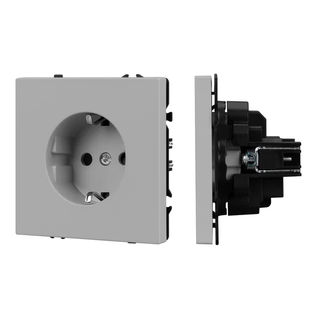 ARL NOBE Розетка зк со шторками софт-тач никель SCT-MEU-SFPL-IS (250V, 16A) (Arlight, -), артикул 059453(1)