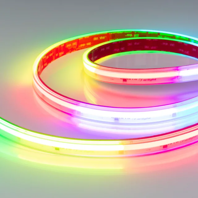Лента герметичная DMX-COB-PS-X1008-21mm 24V RGB-PX126 (11 W/m, IP67, CSP, 5m) (Arlight, -), артикул 059821