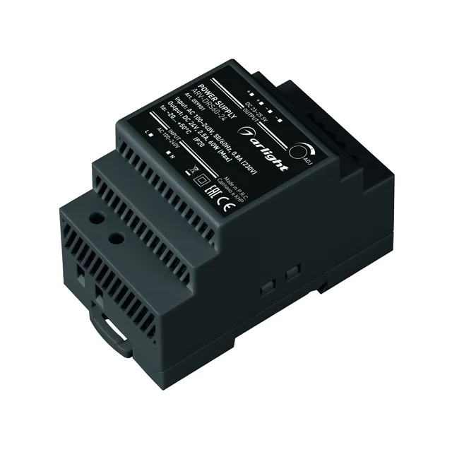Блок питания ARV-DRS-60-24 (24V, 2.5A, 60W) (Arlight, IP20 DIN-рейка 5 лет), артикул 059901