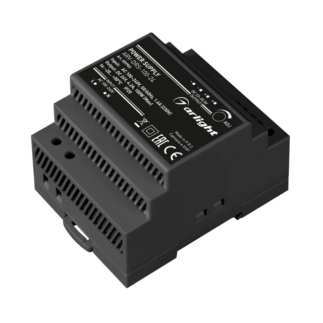 Блок питания ARV-DRS-100-24 (24V, 4.2A, 100W) (Arlight, IP20 DIN-рейка 5 лет), артикул 059902