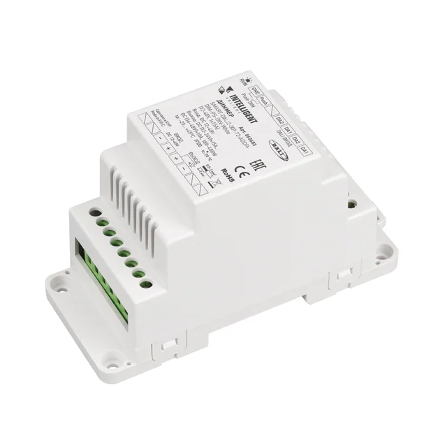 INTELLIGENT ARLIGHT Диммер SMART-DALI2-301-72-ADDR-DIM-PS-DIN-White (12-48V, 1x15A) (IARL, IP20 Пластик, 5 лет), артикул 060683
