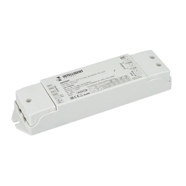 INTELLIGENT ARLIGHT Диммер SMART-DALI-102-72-MIX-DT6/DT8-PD-SUF (12-48V, 2x10A) (IARL, IP20 Пластик, 5 лет), артикул 060684