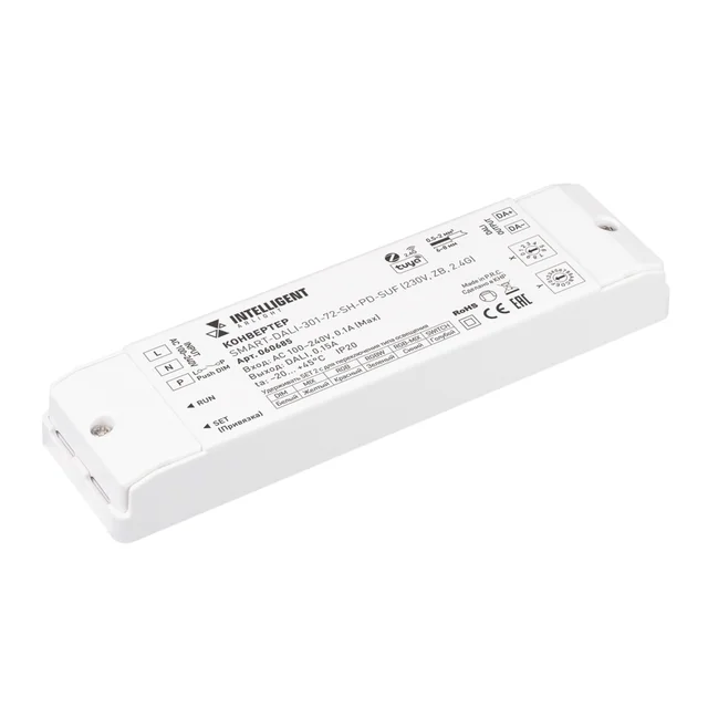INTELLIGENT ARLIGHT Конвертер SMART-DALI-301-72-SH-PD-SUF (230V, ZB, 2.4G) (IARL, IP20 Пластик, 5 лет), артикул 060685