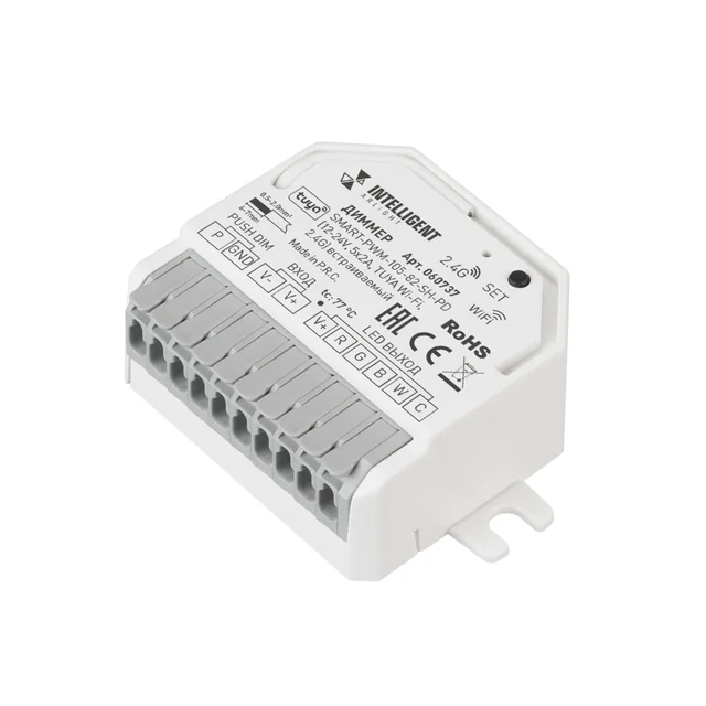 INTELLIGENT ARLIGHT Диммер SMART-PWM-105-82-SH-PD (12-24V, 5x2A, TUYA Wi-Fi, 2.4G) встраиваемый (IARL, Контроллер), артикул 060737
