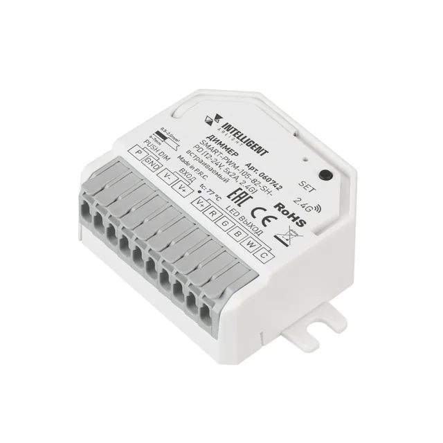 INTELLIGENT ARLIGHT Диммер SMART-PWM-105-82-SH-PD (12-24V, 5x2A, 2.4G) встраиваемый (IARL, Контроллер), артикул 060742