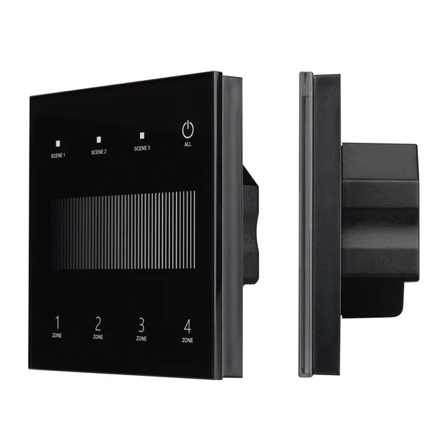 INTELLIGENT ARLIGHT Сенсорная панель SMART-DALI-301-11-4G-3SC-DT6 Черная (230V, встраиваемая, 2.4G) (IARL, IP20 Пластик, 5 лет), артикул 060789