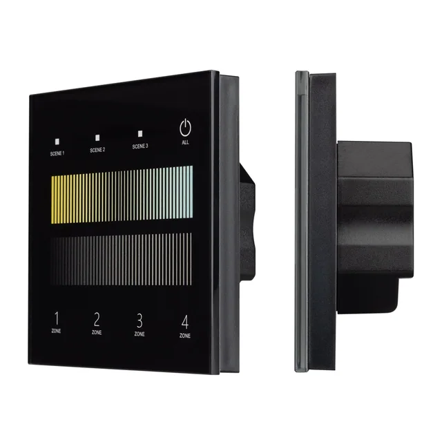 INTELLIGENT ARLIGHT Сенсорная панель SMART-DALI-301-11-4G-3SC-DT8 Черная (230V, встраиваемая, 2.4G) (IARL, IP20 Пластик, 5 лет), артикул 060792