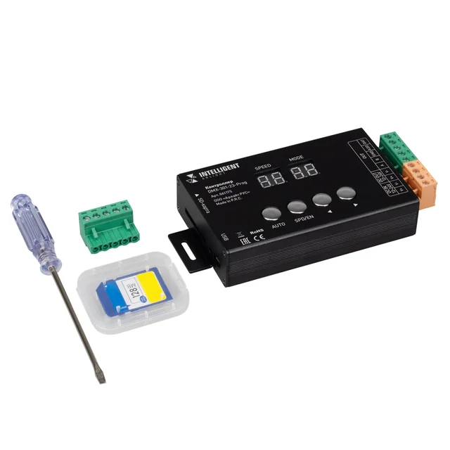 INTELLIGENT ARLIGHT Контроллер DMX-301-23-Prog (5-24V, 10A, SPI 3072 кан., Накладной) (IARL, IP20 Металл, 2 года), артикул 061175