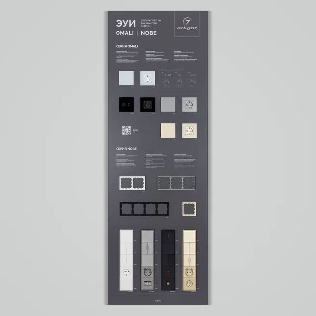 Стенд Электроустановки NOBE-OMALI-E2-1760x600mm (DB 3мм, пленка) (Arlight, -), артикул 061659