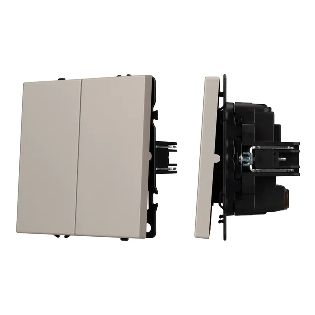 ARL NOBE Выключатель перекрёстный 2 кл софт-тач кашемир SWT-MKX2-SFPL-CA (250V, 10A) (Arlight, -), артикул 061791(1)