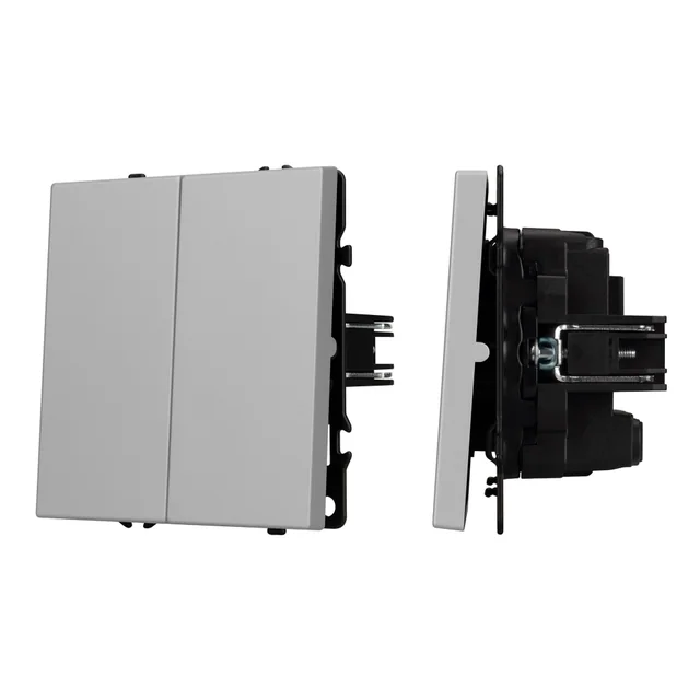 ARL NOBE Выключатель перекрёстный 2 кл софт-тач никель SWT-MKX2-SFPL-IS (250V, 10A) (Arlight, -), артикул 061794(1)