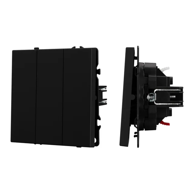 ARL NOBE Выключатель 3 кл софт-тач черный оникс SWT-MK03-SFPL-BK (250V, 10A) (Arlight, -), артикул 061796(1)