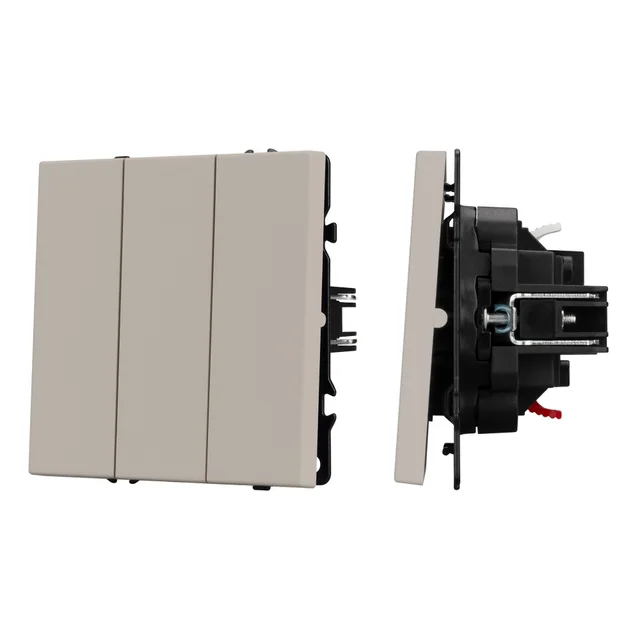 ARL NOBE Выключатель 3 кл софт-тач кашемир SWT-MK03-SFPL-CA (250V, 10A) (Arlight, -), артикул 061797(1)