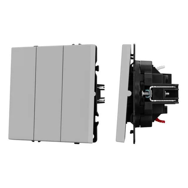 Механизм выключателя трехклавишный непроходной SWT-NOBE-MK03-SFPL-IS (230V, 10A) (Arlight, Никель), артикул 061800