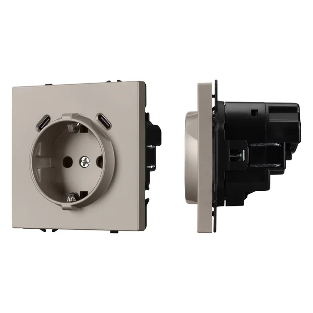 Механизм розетки с USB зарядкой SCT-NOBE-MUCC-SFPL-CA (230V, 16A) (Arlight, -), артикул 061814