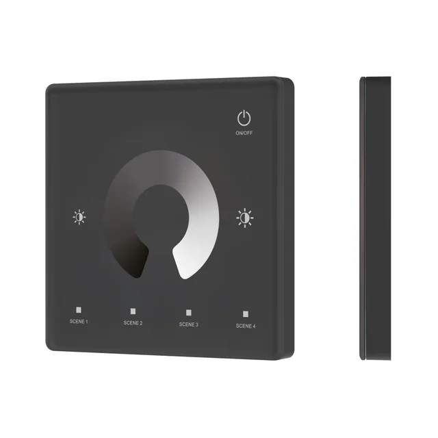 INTELLIGENT ARLIGHT Сенсорная панель SMART-RF-801-11-1G-4SC-DIM черный (3V, 2.4G) накладная (IARL, IP20 Пластик, 5 лет), артикул 063525