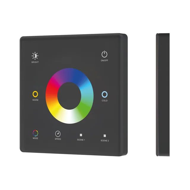 INTELLIGENT ARLIGHT Сенсорная панель SMART-RF-801-11-1G-2SC-RGB-MIX черный (3V, 2.4G) накладная (IARL, IP20 Пластик, 5 лет), артикул 063528