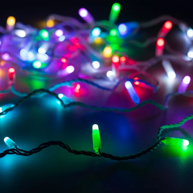 Светодиодная гирлянда ARD-STRING-CLASSIC-20000-WHITE-200LED-MILK-SYNC RGB (230V, 13W, RF ПДУ, 3000) (Ardecoled, IP65), артикул 064840
