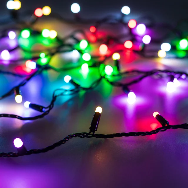 Светодиодная гирлянда ARD-STRING-CLASSIC-10000-BLACK-100LED-MILK-SYNC RGB (230V, 6.5W, RF ПДУ, 3000) (Ardecoled, IP65), артикул 064847